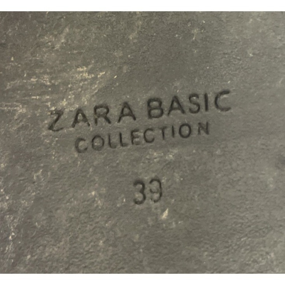 Zara Women's Black Shiny Ankle Boots W/Zip Moto Mod Goth Size 39/U.S. 8 - Picture 9 of 13